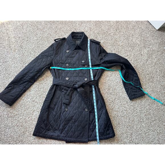 SAKS FIFTH AVENUE Quilted, Double breasted Trench Coat, size women's LG - Picture 6 of 16